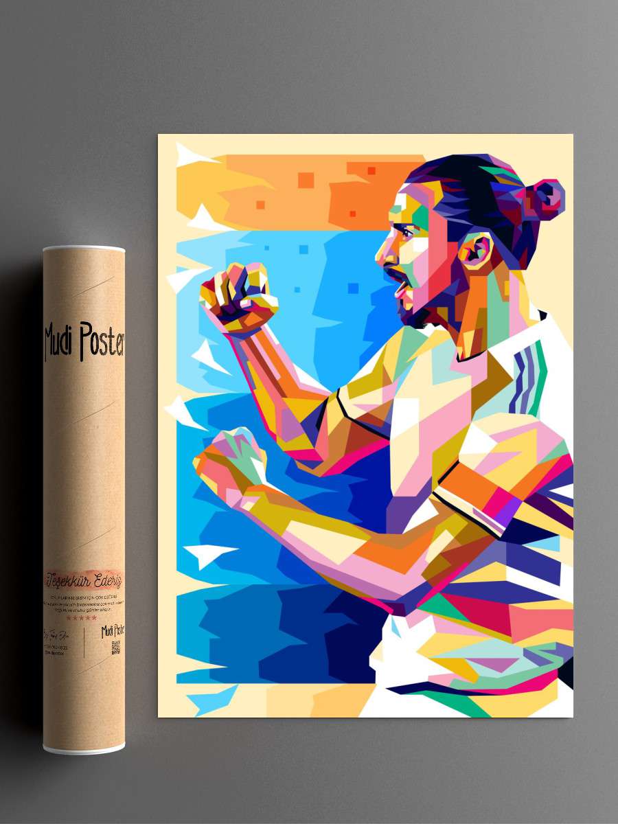 Ibrahimovic Futbol Poster Çerçevesiz Yüksek Kalite Futbolcu Duvar Poster