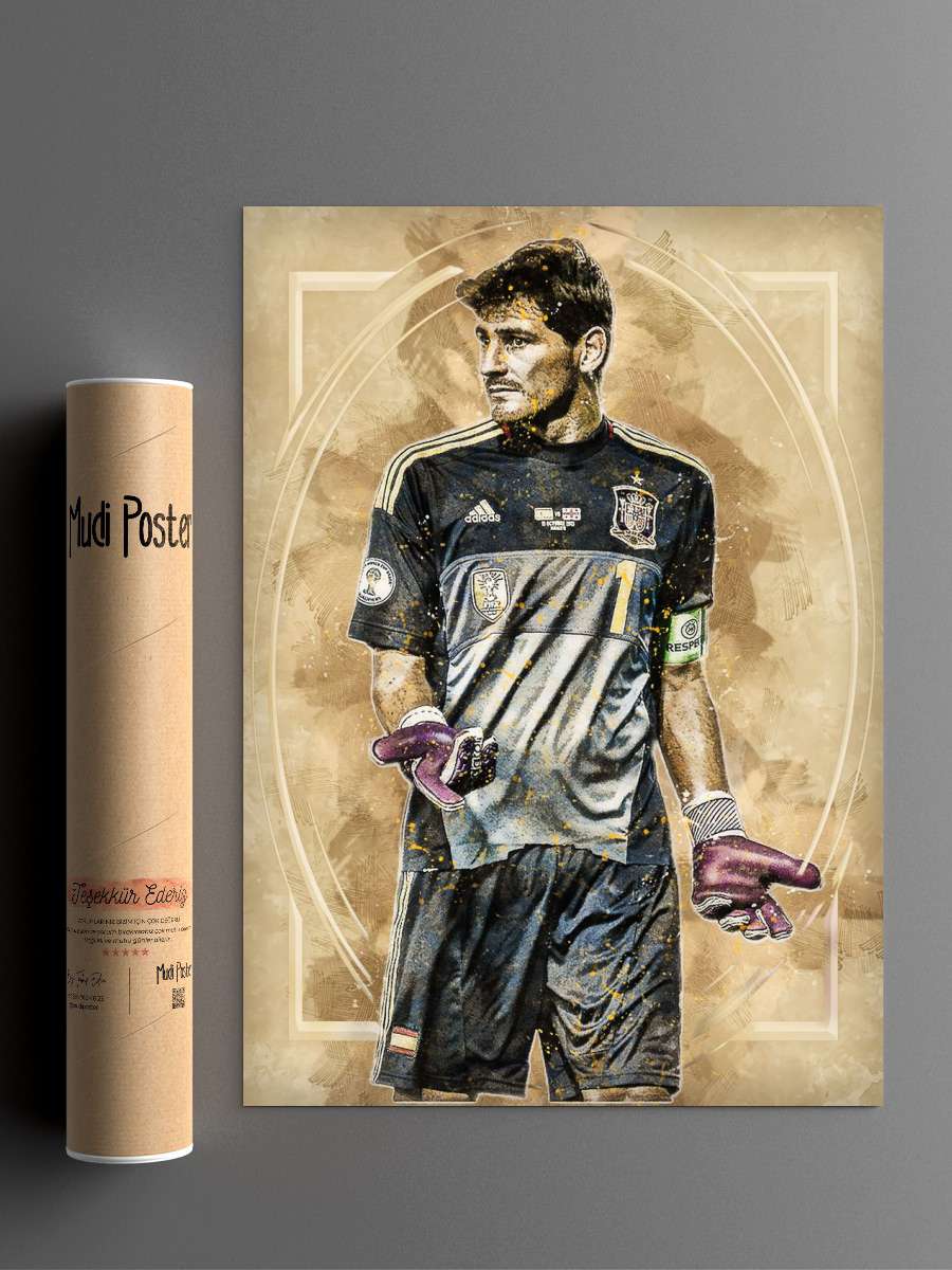 Iker Casillas Futbol Poster Çerçevesiz Yüksek Kalite Futbolcu Duvar Poster