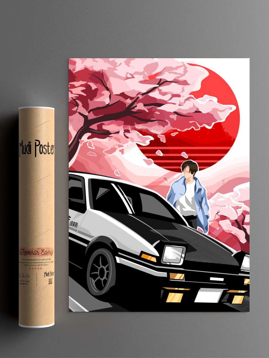 Initial D Anime Poster Çerçevesiz Yüksek Kalite Anime Duvar Poster