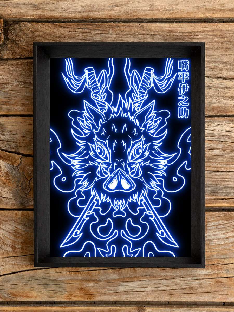Inosuke demon slayer neon Anime Poster Çerçevesiz Yüksek Kalite Anime Duvar Poster