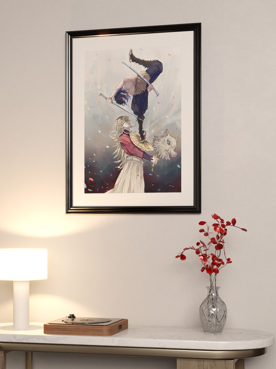 Inosuke Hashibira Demonsla Anime Poster Çerçevesiz Yüksek Kalite Anime Duvar Poster