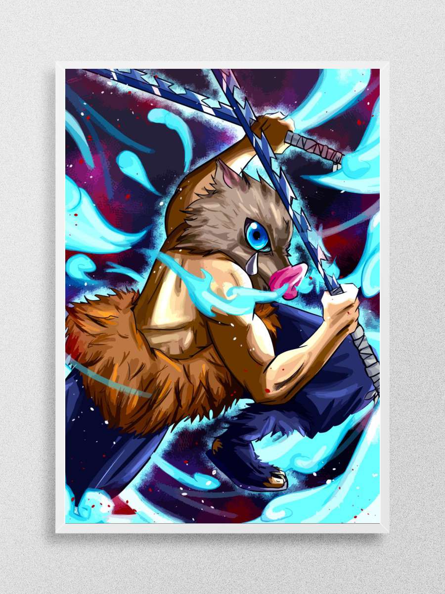 Inosuke Hashibira Anime Poster Çerçevesiz Yüksek Kalite Anime Duvar Poster