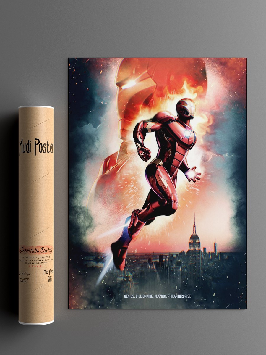 Iron Man quote 2 Poster, Çerçevesiz Tv Film Poster