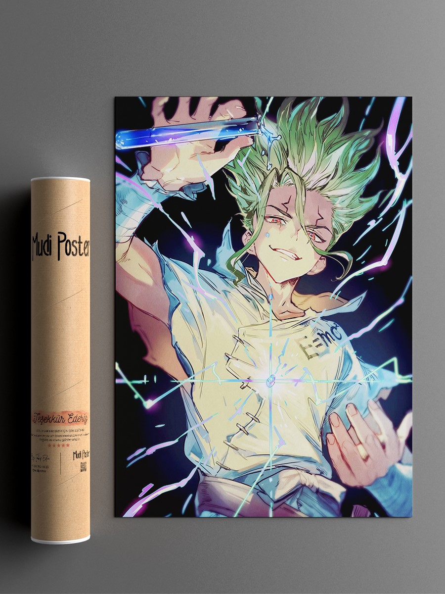 Ishigami Senku Anime Poster Çerçevesiz Yüksek Kalite Anime Duvar Poster