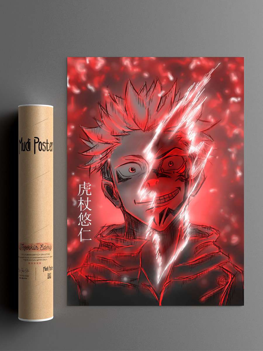 Itadori Yuji Anime Poster Çerçevesiz Yüksek Kalite Anime Duvar Poster