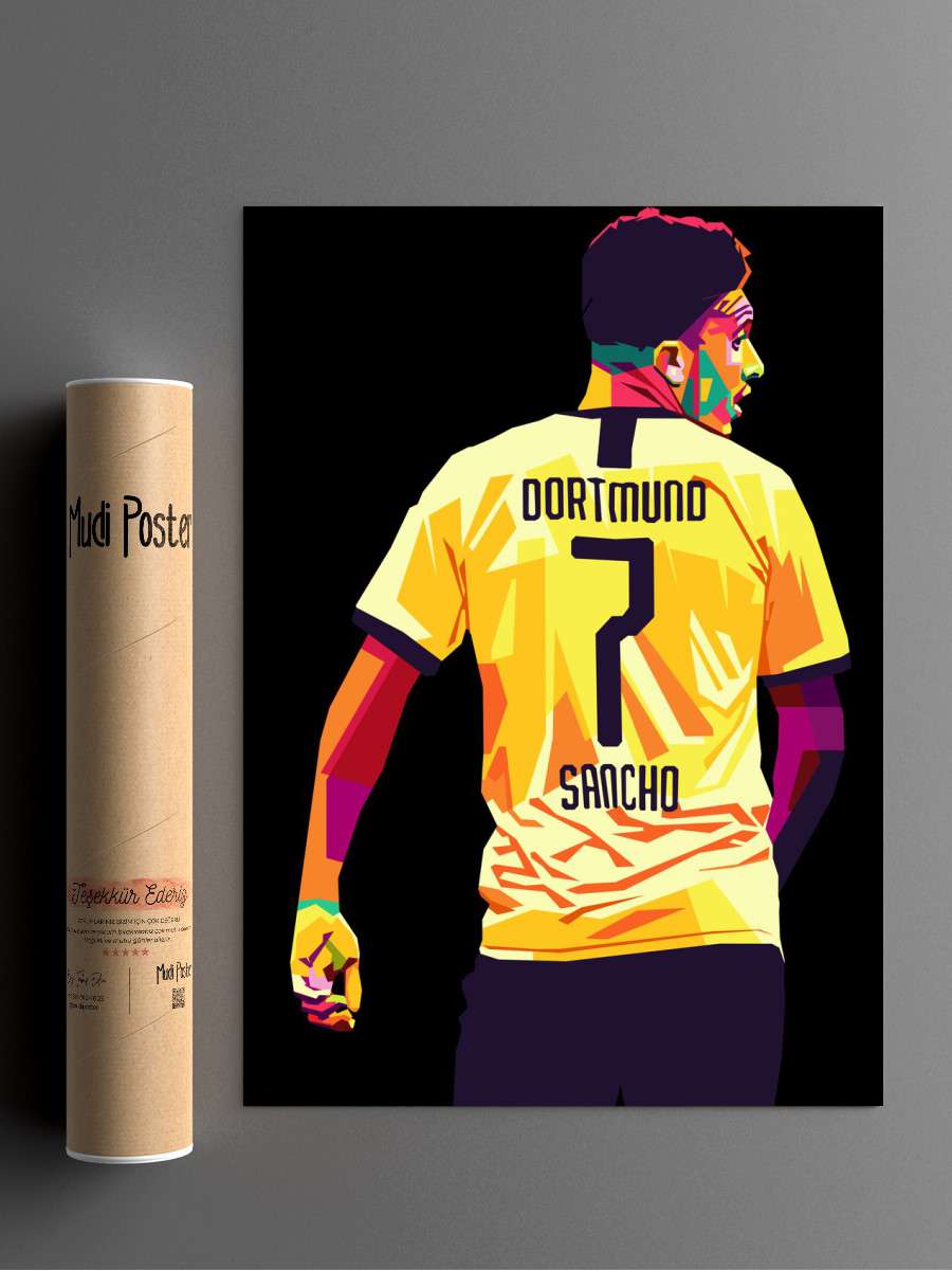 jadon sancho Futbol Poster Çerçevesiz Yüksek Kalite Futbolcu Duvar Poster