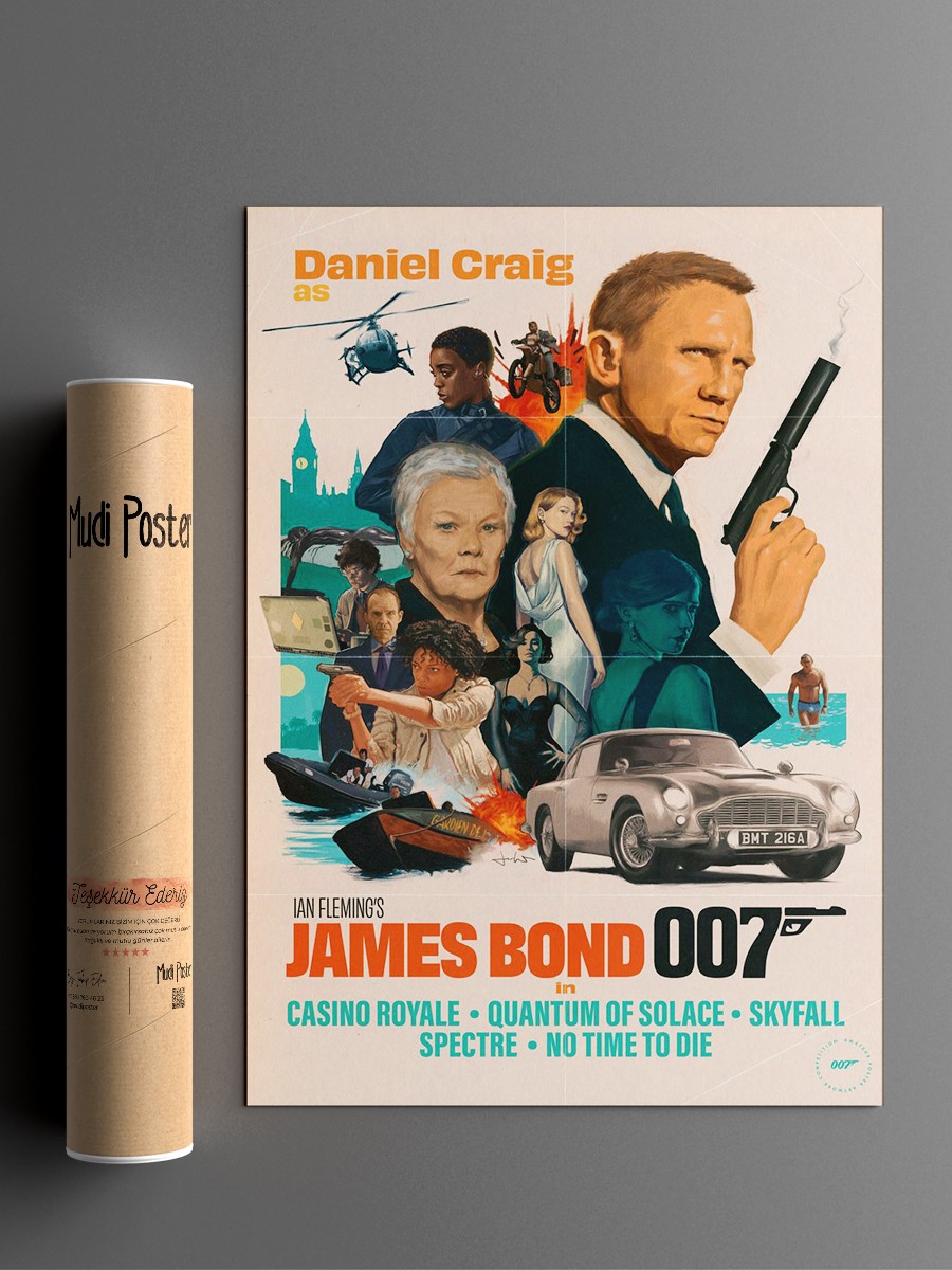 James Bond Fan Art Poster, Çerçevesiz Tv Film Poster