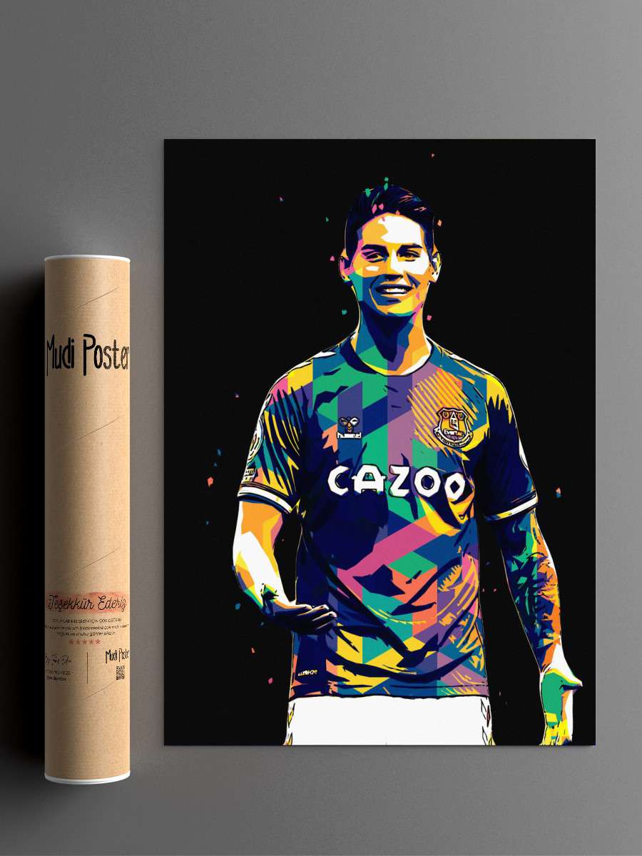 James Rodriguez Futbol Poster Çerçevesiz Yüksek Kalite Futbolcu Duvar Poster