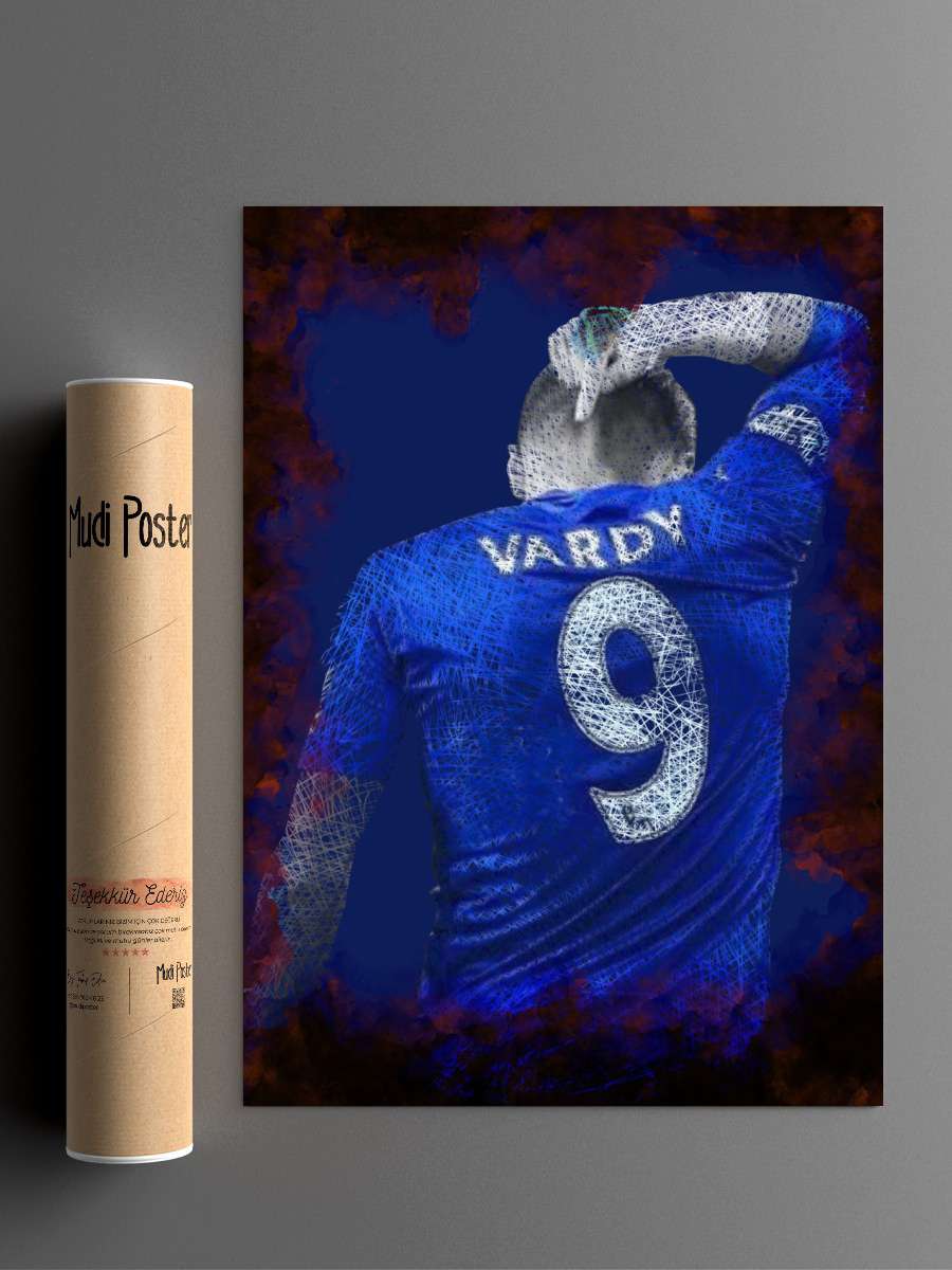 Jamie Vardy Futbol Poster Çerçevesiz Yüksek Kalite Futbolcu Duvar Poster