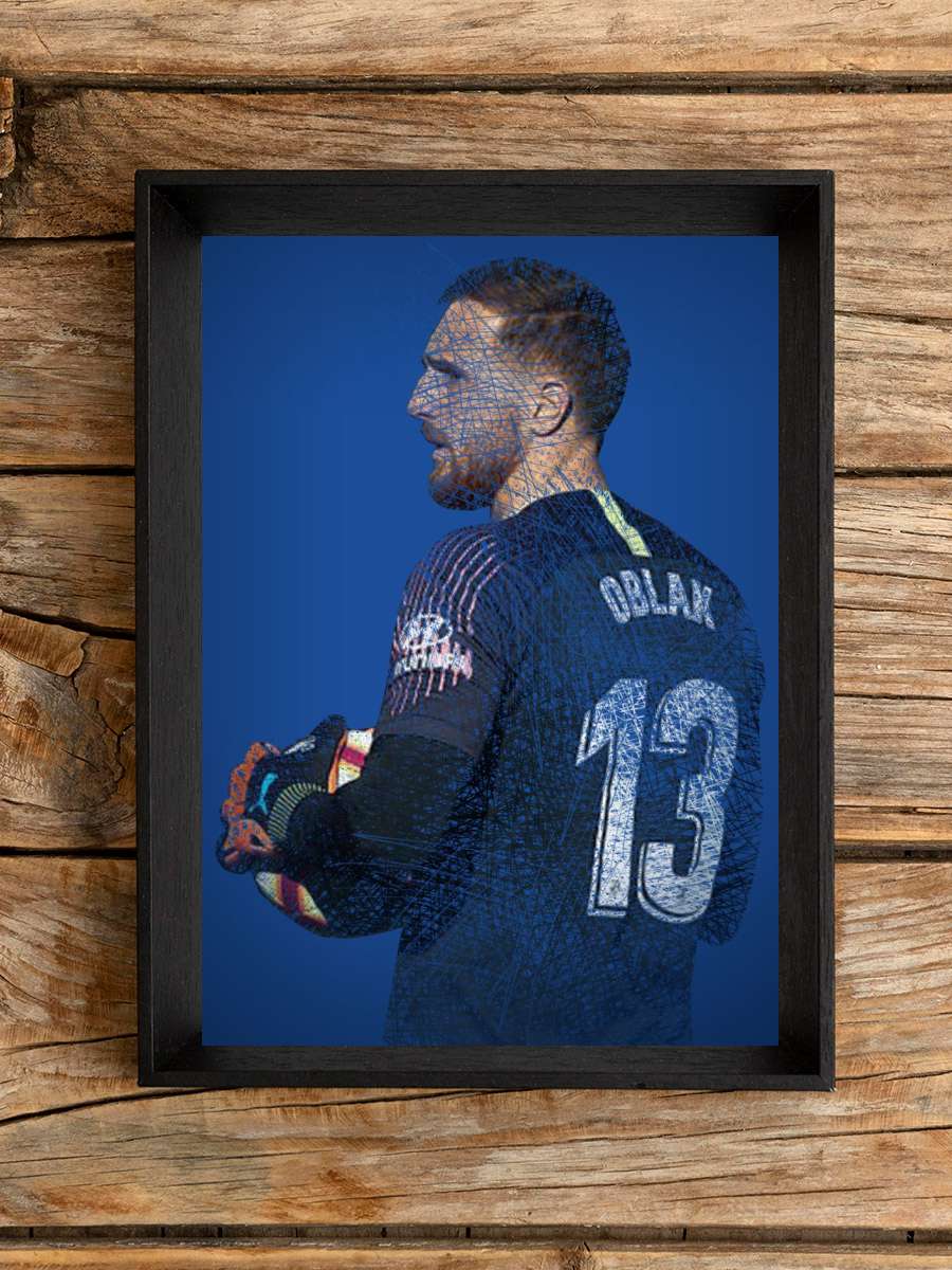 Jan Oblak Futbol Poster Çerçevesiz Yüksek Kalite Futbolcu Duvar Poster