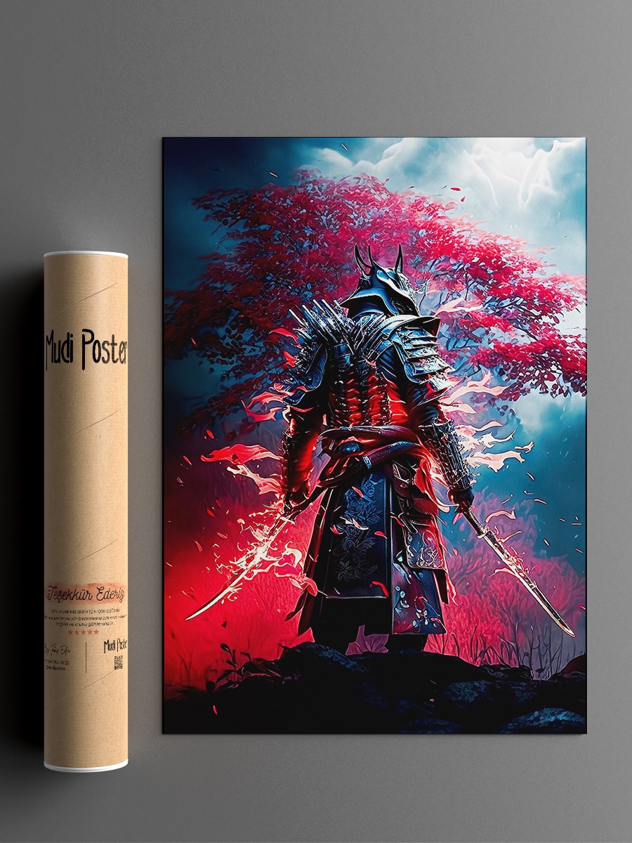 Japanese Samurai Poster, Çerçevesiz Tv Film Poster