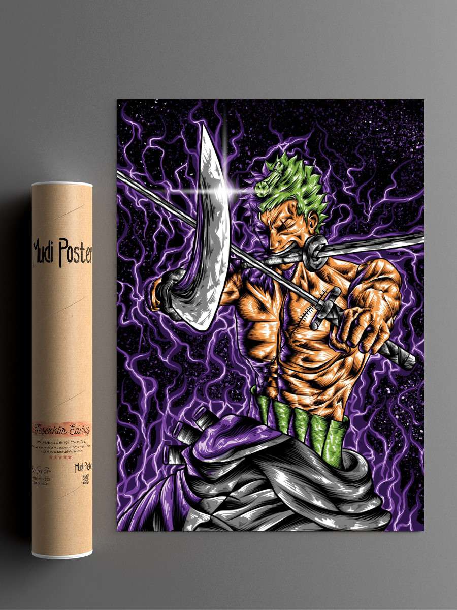 Japanese Swordman Samurai Anime Poster Çerçevesiz Yüksek Kalite Anime Duvar Poster