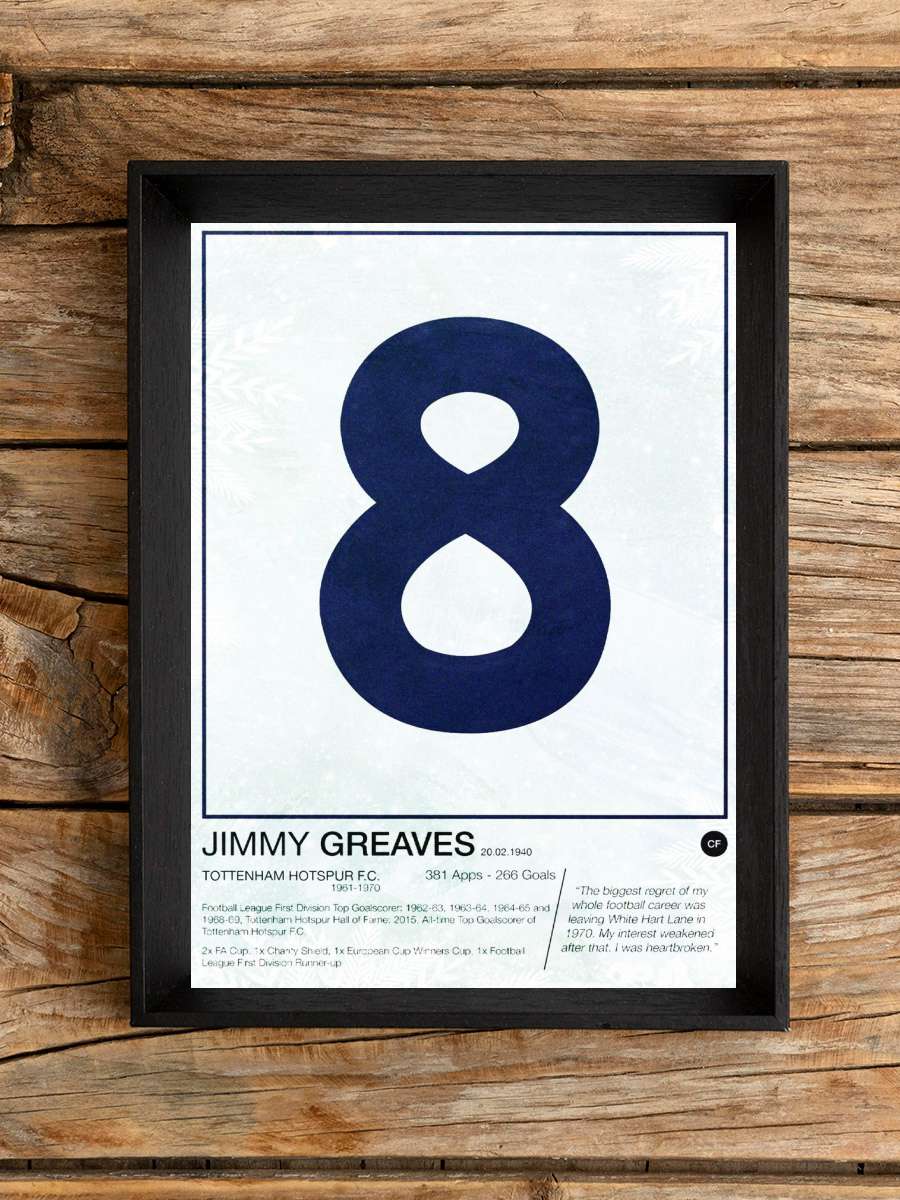 Jimmy Greaves minimal Futbol Poster Çerçevesiz Yüksek Kalite Futbolcu Duvar Poster