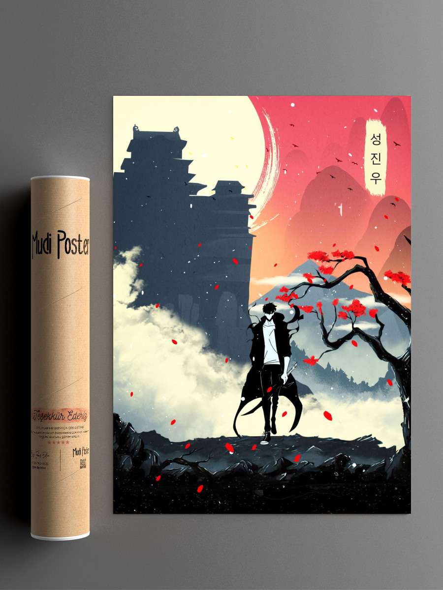 Jinwoo Solo Leveling Anime Poster Çerçevesiz Yüksek Kalite Anime Duvar Poster