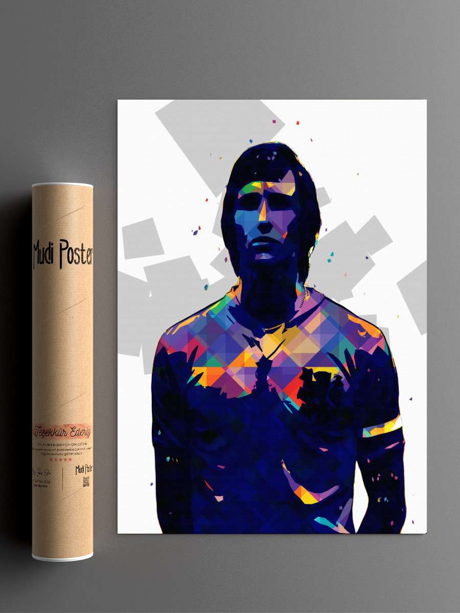 Johan Cruyff Futbol Poster Çerçevesiz Yüksek Kalite Futbolcu Duvar Poster