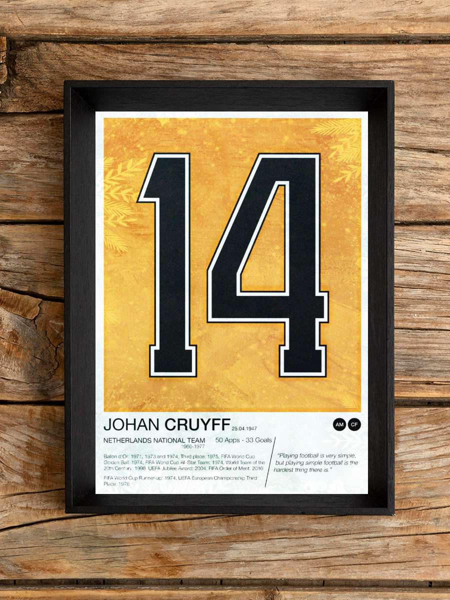 Johan Cruyff Futbol Poster Çerçevesiz Yüksek Kalite Futbolcu Duvar Poster