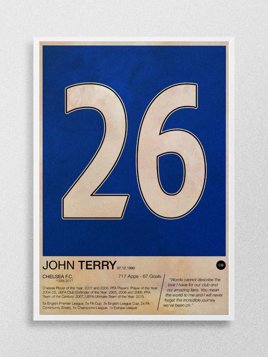John Terry Futbol Poster Çerçevesiz Yüksek Kalite Futbolcu Duvar Poster