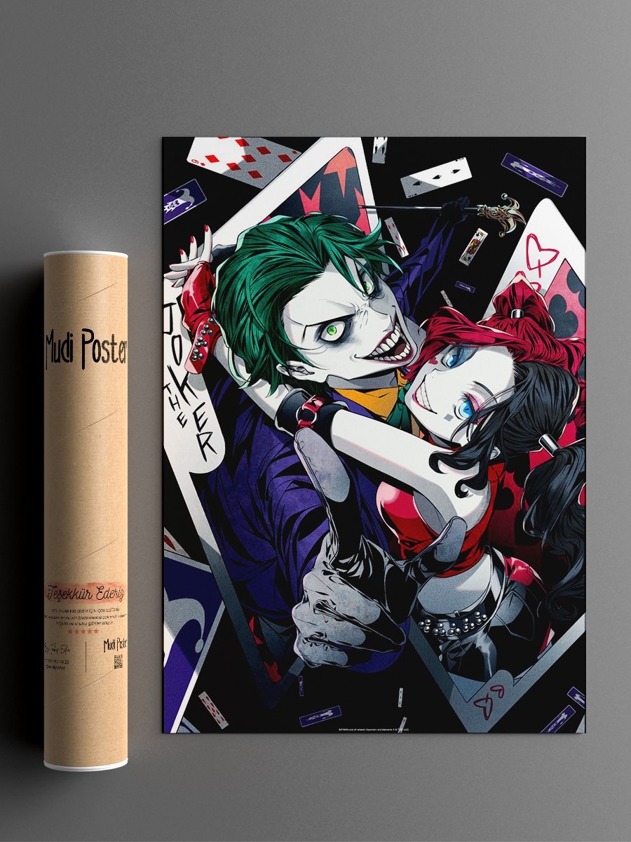 Joker with Harley Poster, Çerçevesiz Tv Film Poster