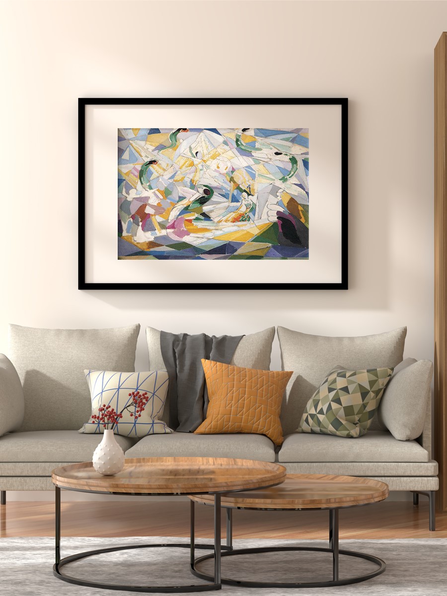 Joseph Stella Four Tablo Sanatsal Ünlü Ressam Poster Çerçevesiz Yüksek Kalite Poster