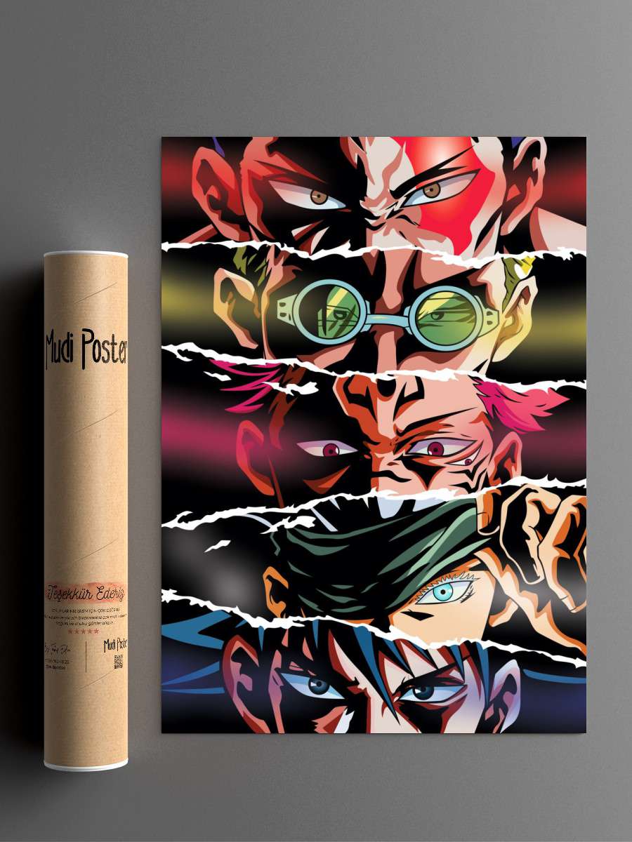 Jujutsu Kaisen Eyes Anime Poster Çerçevesiz Yüksek Kalite Anime Duvar Poster