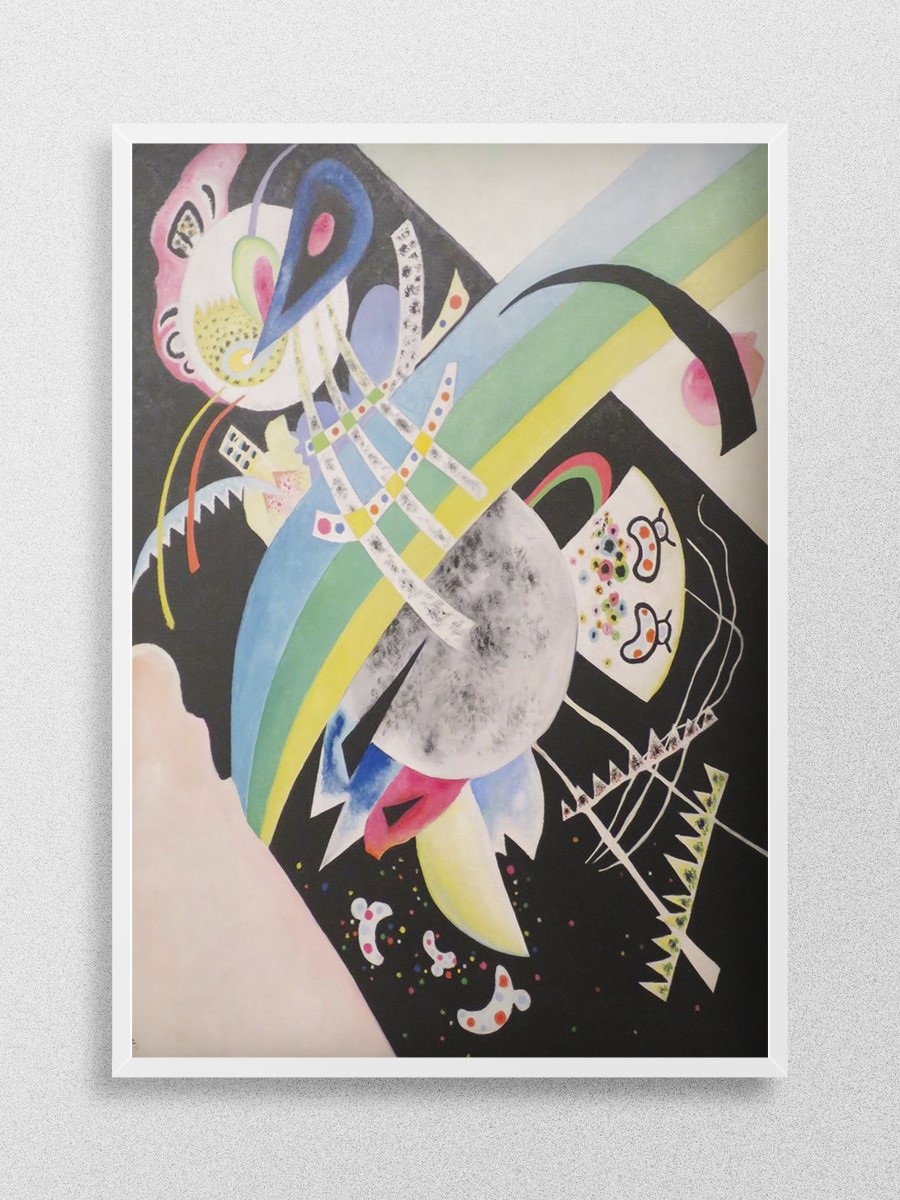 Kandinsky Circle on Black Tablo Sanatsal Ünlü Ressam Poster Çerçevesiz Yüksek Kalite Poster