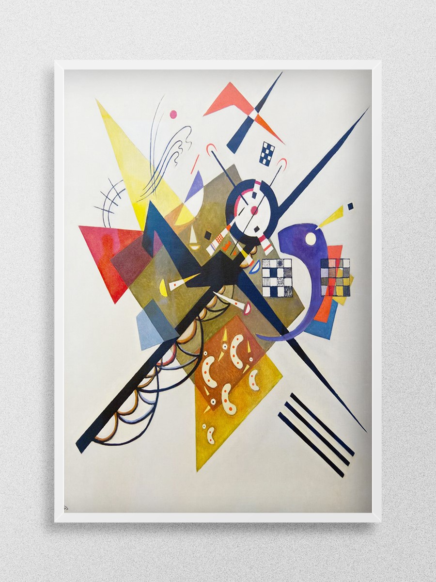 Kandinsky On White II Tablo Sanatsal Ünlü Ressam Poster Çerçevesiz Yüksek Kalite Poster