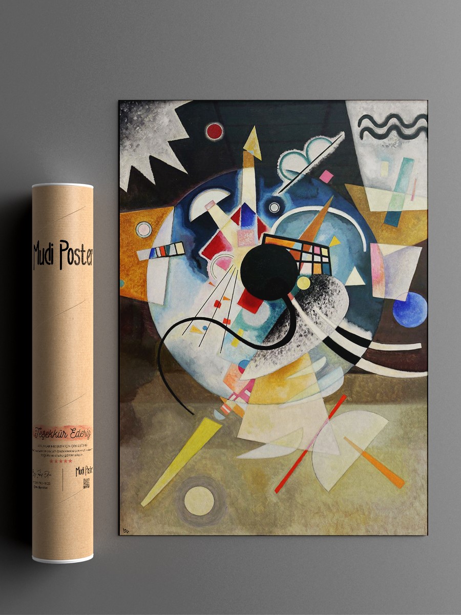 Kandinsky One Center Tablo Sanatsal Ünlü Ressam Poster Çerçevesiz Yüksek Kalite Poster