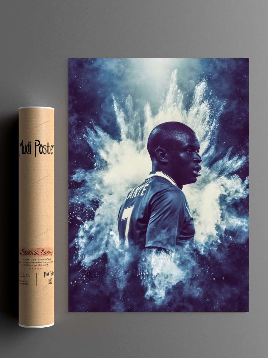 Kante Illustration Futbol Poster Çerçevesiz Yüksek Kalite Futbolcu Duvar Poster