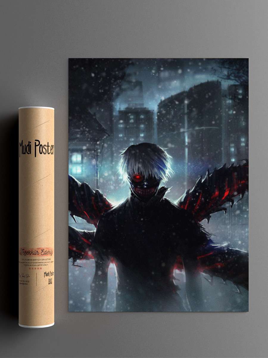 Ken Kaneki Anime Poster Çerçevesiz Yüksek Kalite Anime Duvar Poster