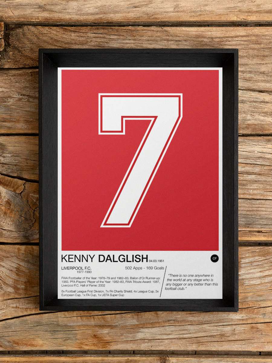 Kenny Dalglish Futbol Poster Çerçevesiz Yüksek Kalite Futbolcu Duvar Poster