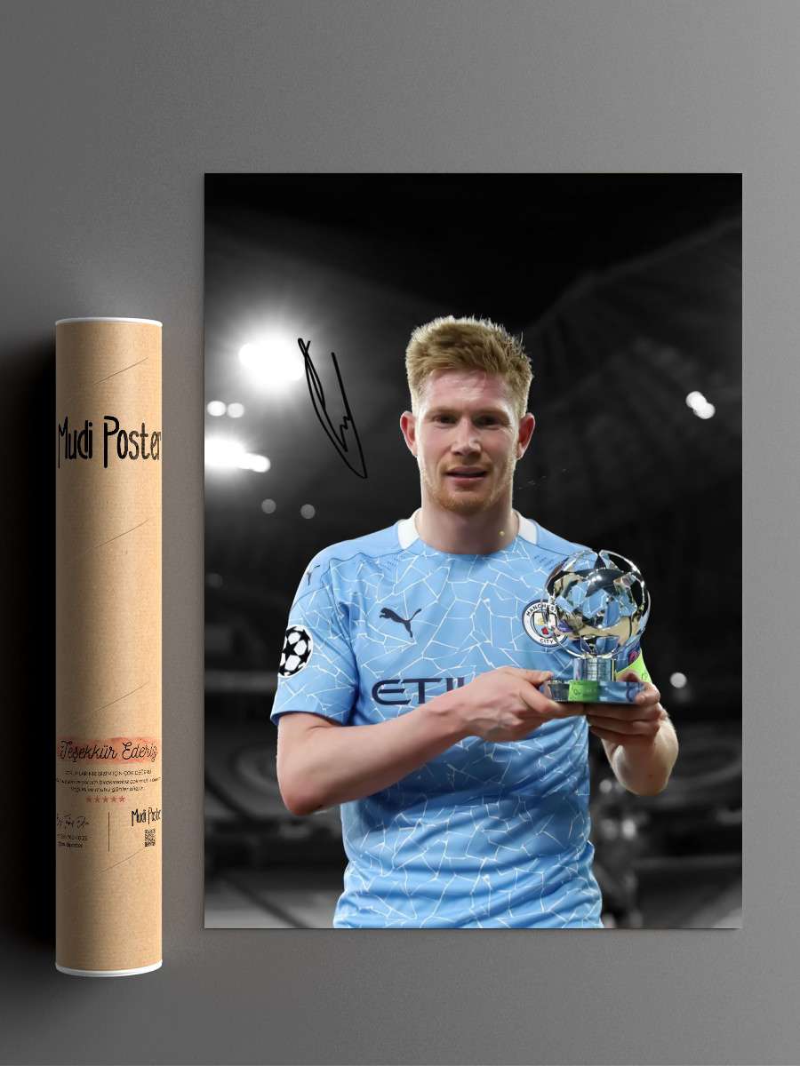 Kevin De Bruyne Futbol Poster Çerçevesiz Yüksek Kalite Futbolcu Duvar Poster