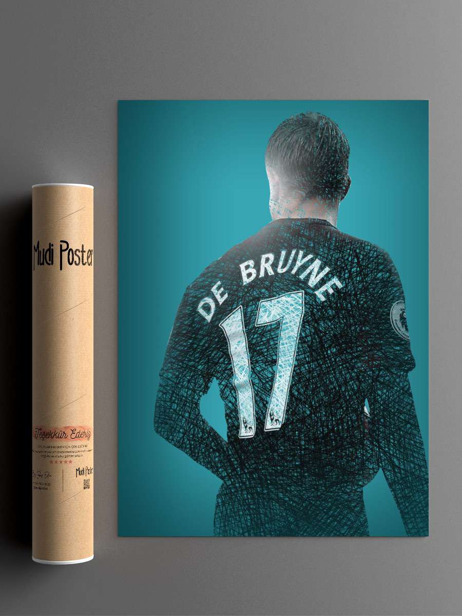 Kevin De Bruyne Futbol Poster Çerçevesiz Yüksek Kalite Futbolcu Duvar Poster