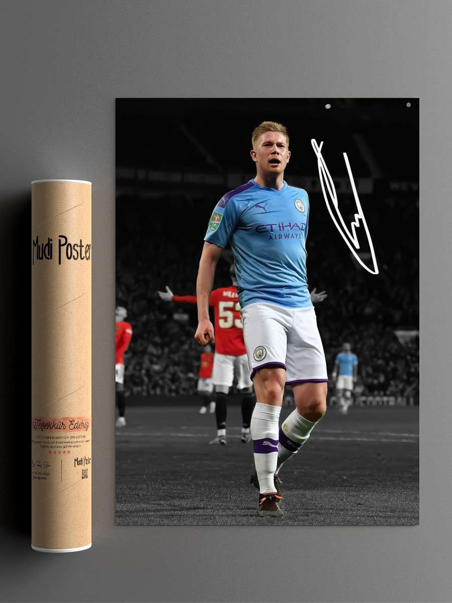 Kevin De Bruyne Futbol Poster Çerçevesiz Yüksek Kalite Futbolcu Duvar Poster