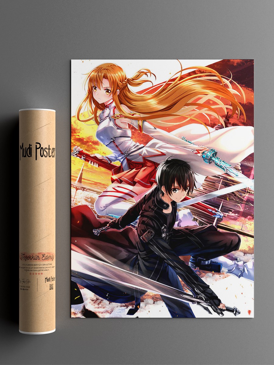 Kirito Sword Art Online Anime Poster Çerçevesiz Yüksek Kalite Anime Duvar Poster