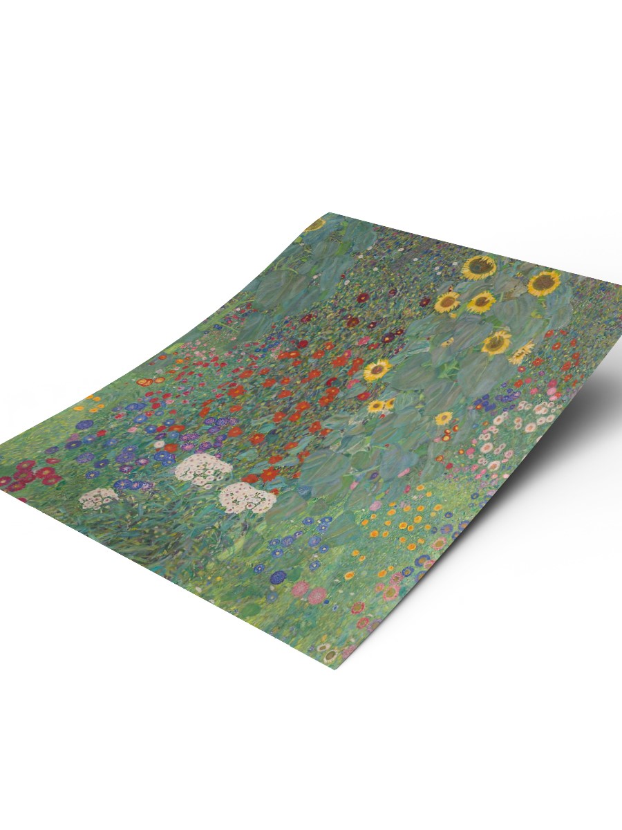 Klimt Garden with Flowers Tablo Sanatsal Ünlü Ressam Poster Çerçevesiz Yüksek Kalite Poster