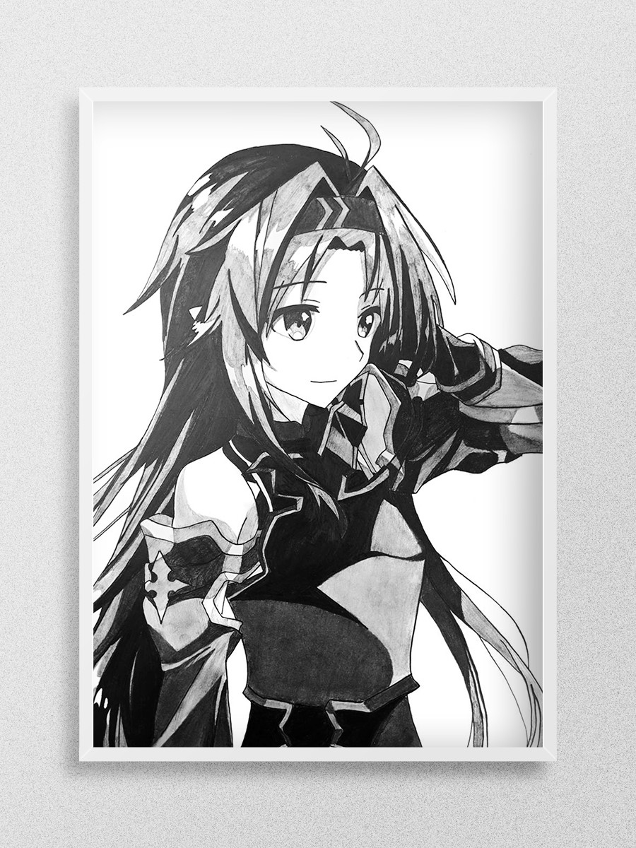 Konno Yuuki from SAO Anime Poster Çerçevesiz Yüksek Kalite Anime Duvar Poster