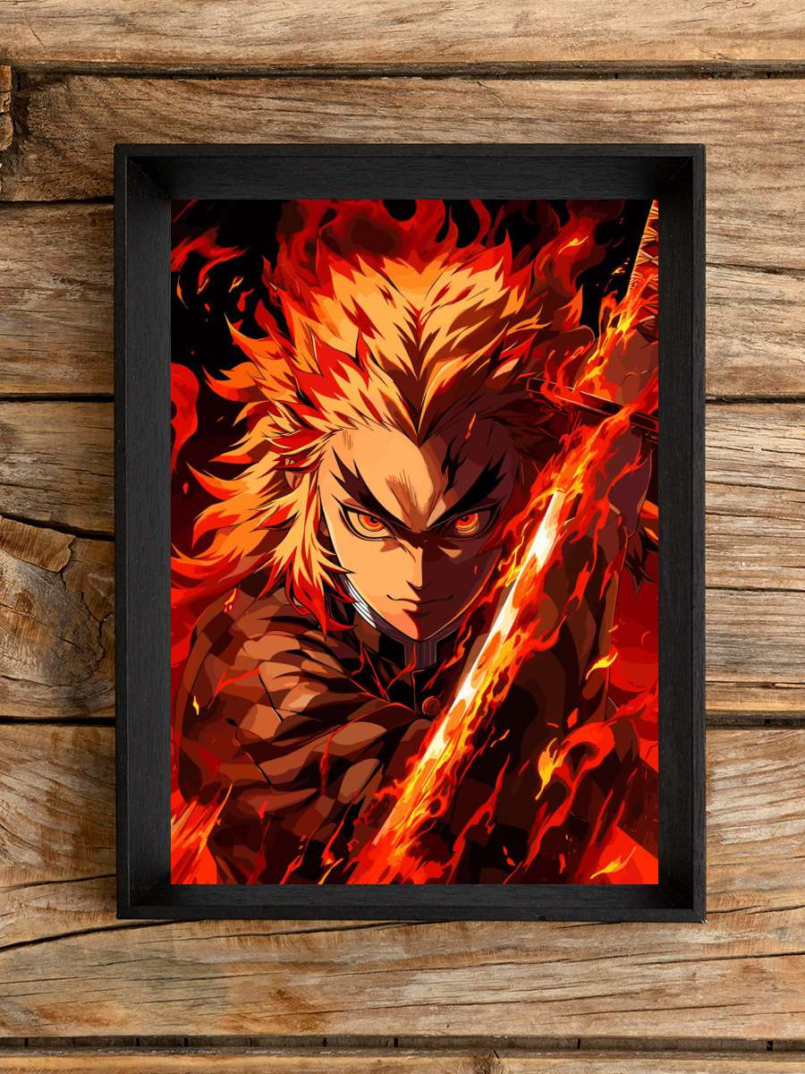 Kyojuro Rengoku Flame Anime Poster Çerçevesiz Yüksek Kalite Anime Duvar Poster