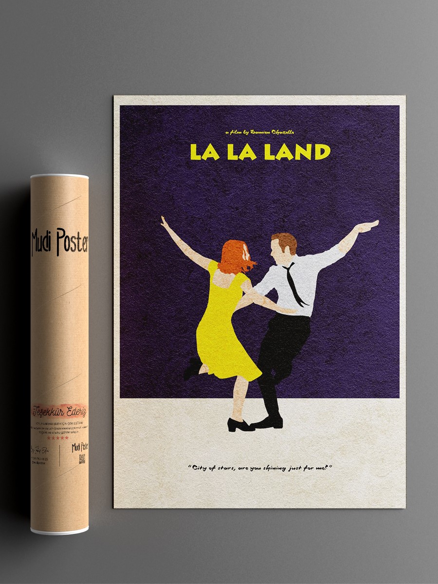 La La Land Minimal Poster Poster, Çerçevesiz Tv Film Poster