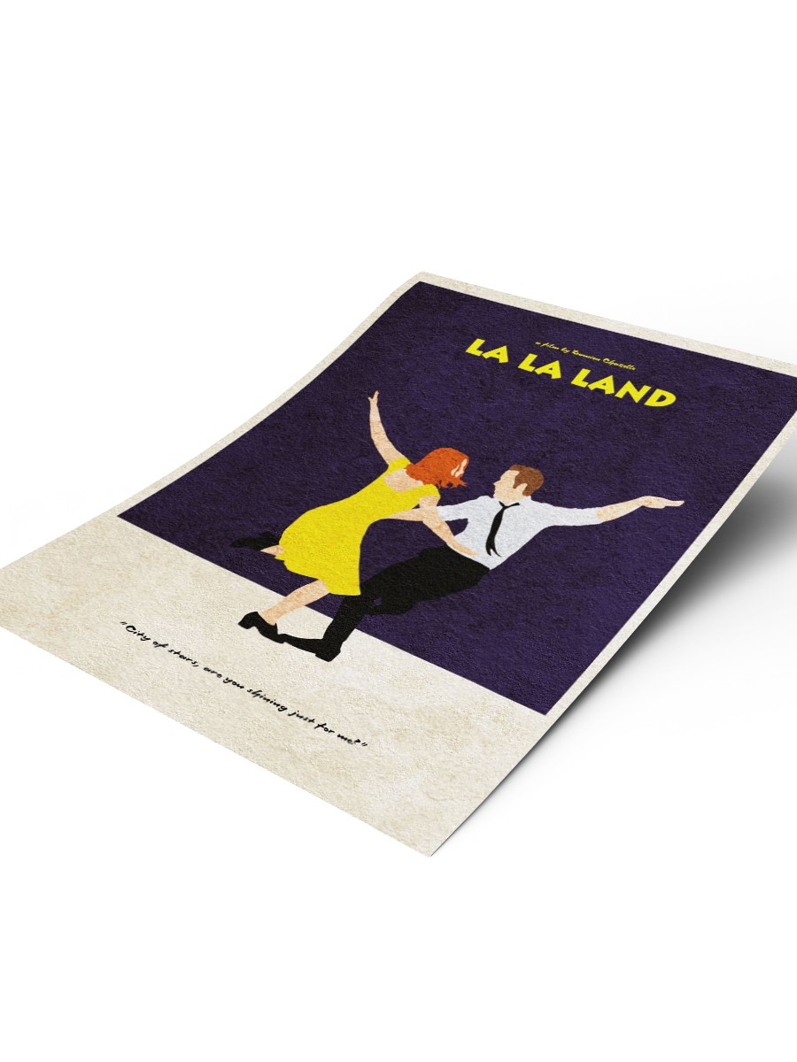 La La Land Minimal Poster Poster, Çerçevesiz Tv Film Poster