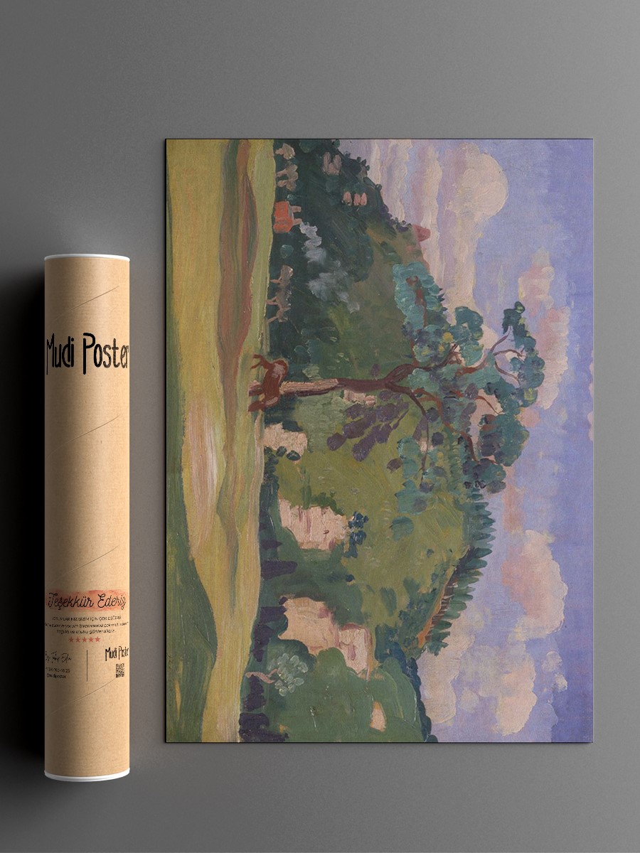 Lanscape with Horse Tablo Sanatsal Ünlü Ressam Poster Çerçevesiz Yüksek Kalite Poster