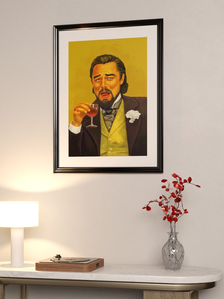 Laughing Leo Meme Poster, Çerçevesiz Tv Film Poster