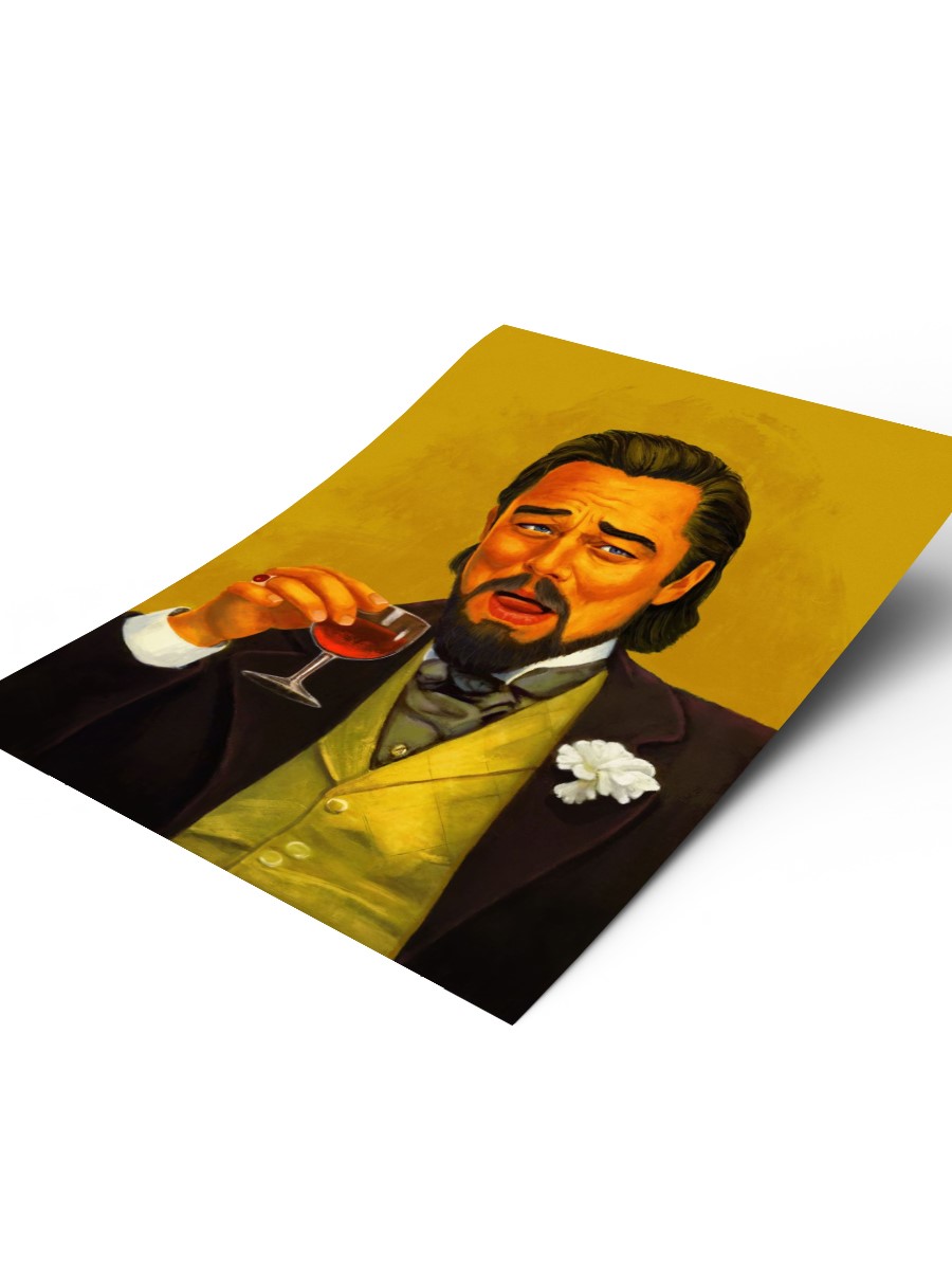 Laughing Leo Meme Poster, Çerçevesiz Tv Film Poster