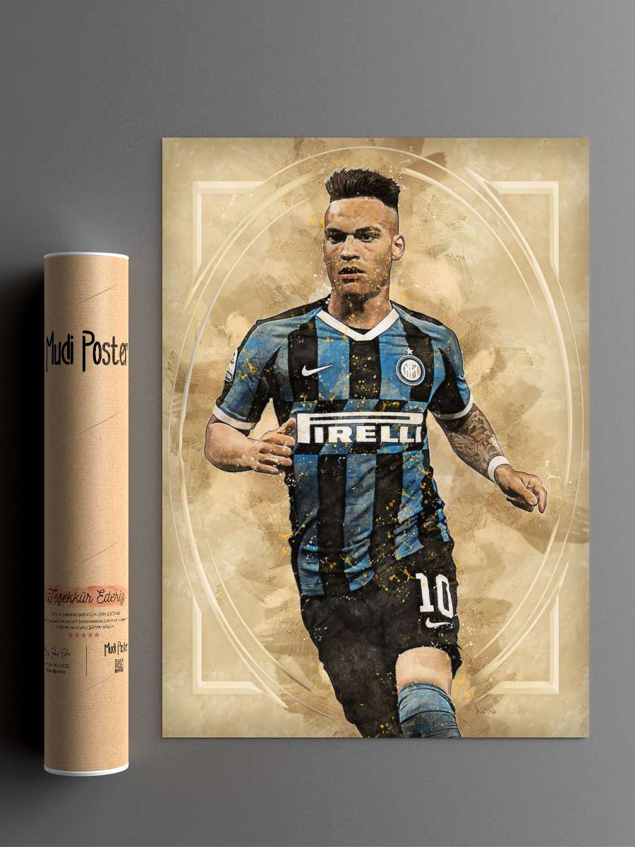 Lautaro Martinez Futbol Poster Çerçevesiz Yüksek Kalite Futbolcu Duvar Poster