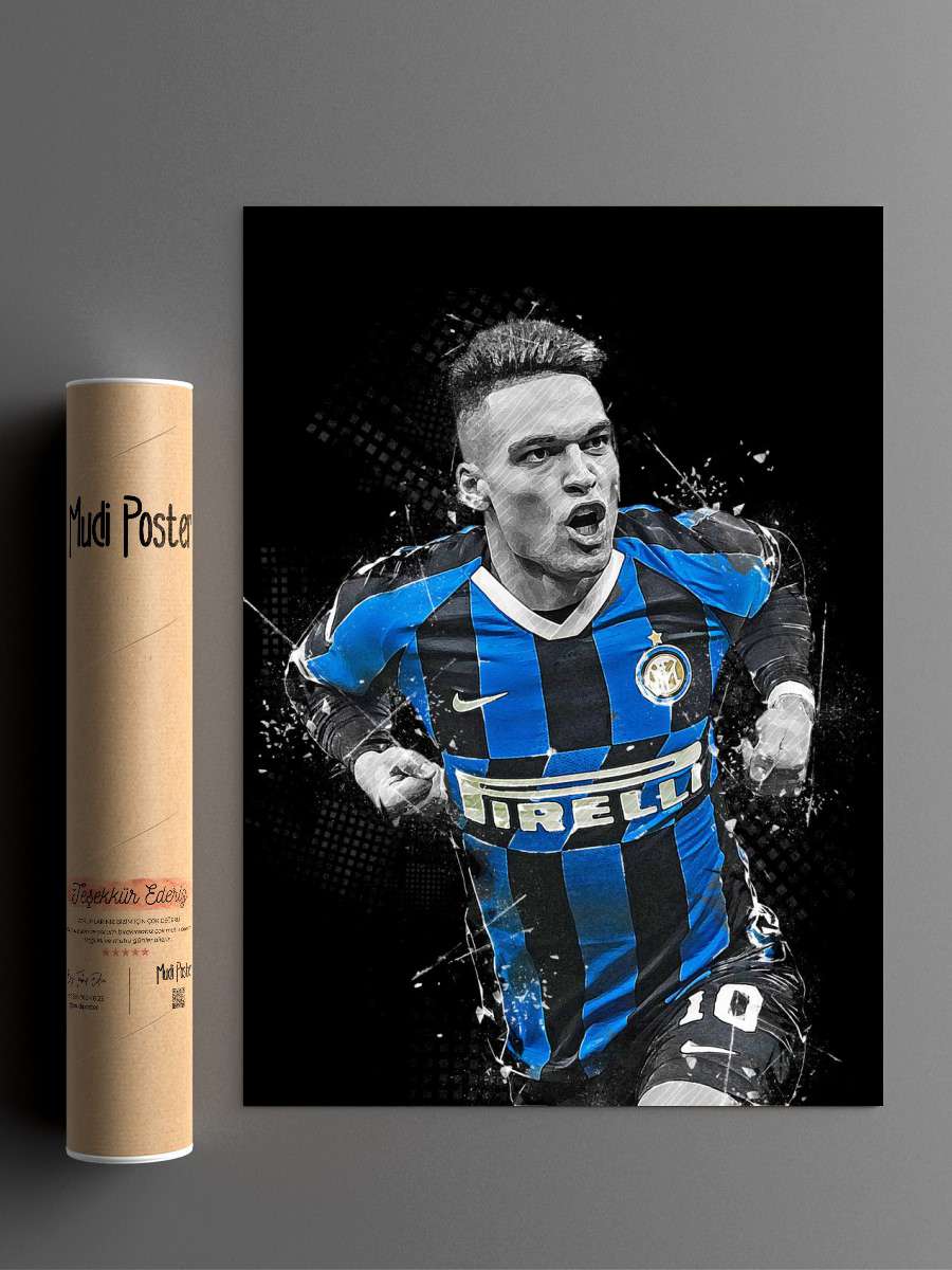 Lautaro Martinez Futbol Poster Çerçevesiz Yüksek Kalite Futbolcu Duvar Poster