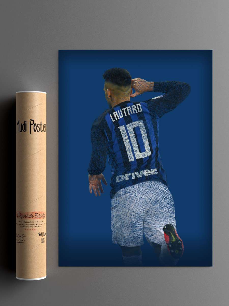 Lautaro Martinez Futbol Poster Çerçevesiz Yüksek Kalite Futbolcu Duvar Poster