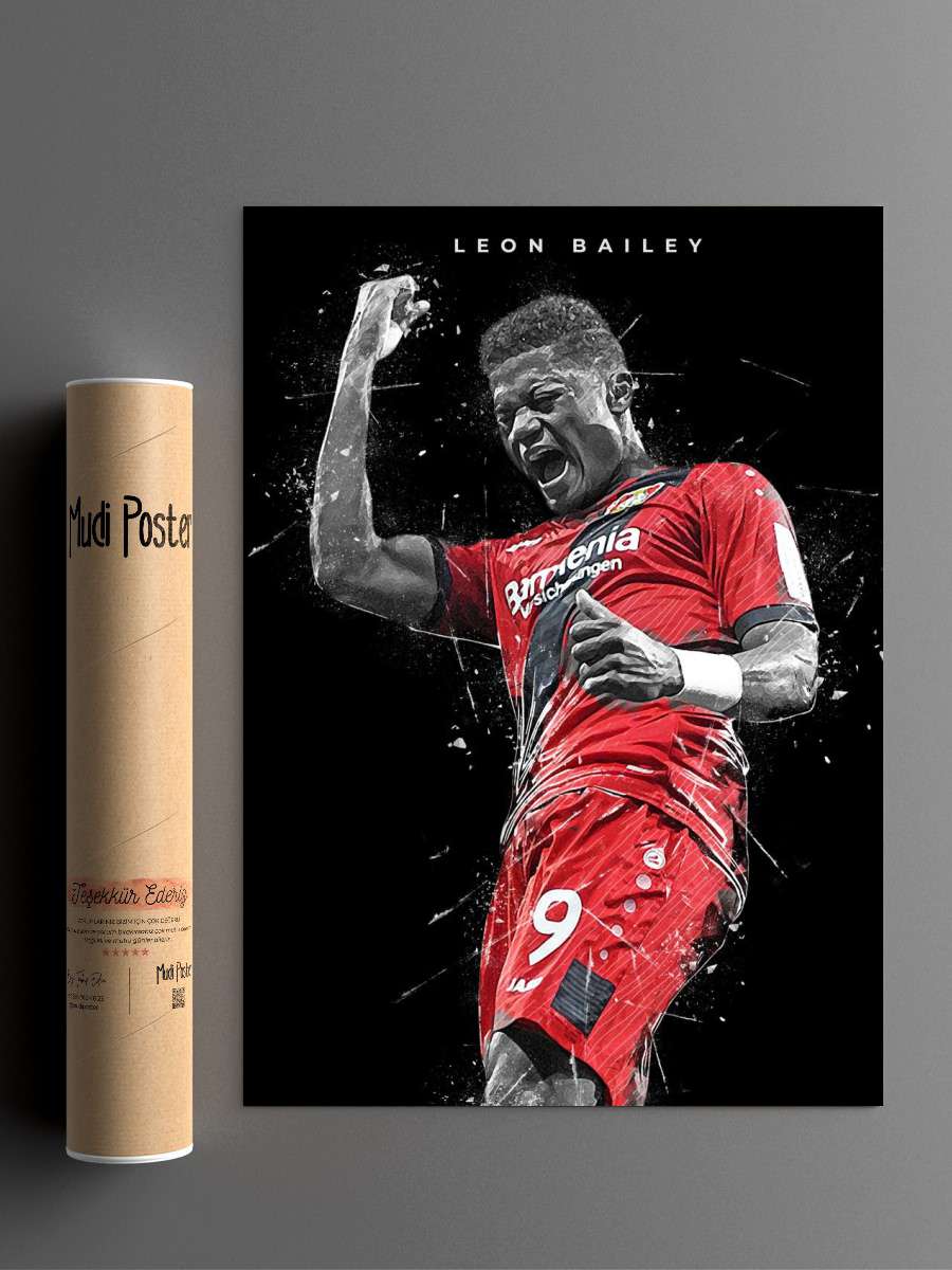 Leon Bailey Futbol Poster Çerçevesiz Yüksek Kalite Futbolcu Duvar Poster