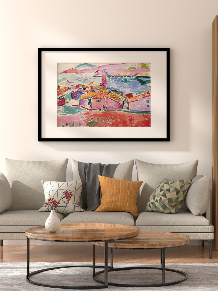 Les toits de Collioure Tablo Sanatsal Ünlü Ressam Poster Çerçevesiz Yüksek Kalite Poster