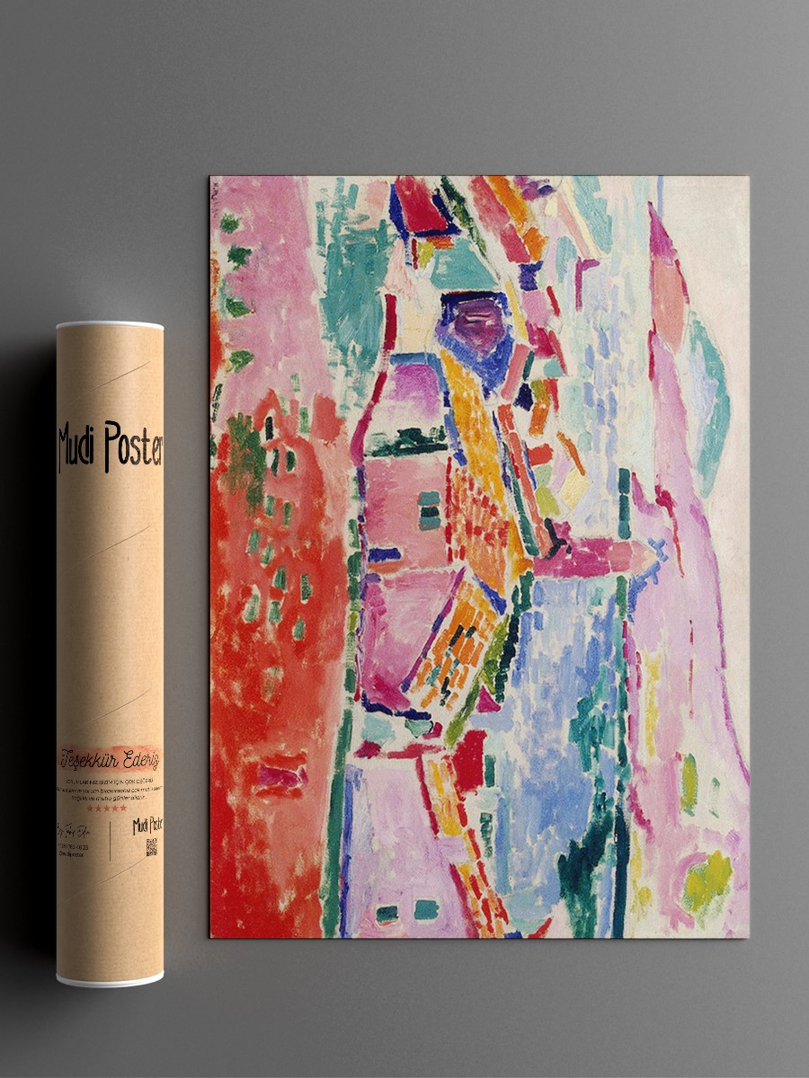 Les toits de Collioure Tablo Sanatsal Ünlü Ressam Poster Çerçevesiz Yüksek Kalite Poster