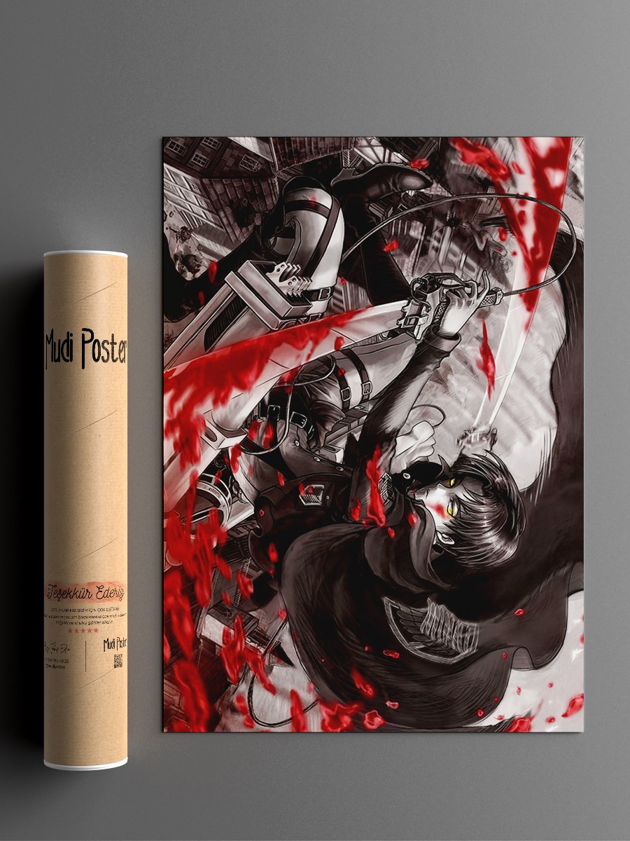 levi ackerman Anime Poster Çerçevesiz Yüksek Kalite Anime Duvar Poster