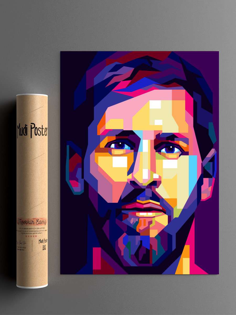 Lionel Messi Futbol Poster Çerçevesiz Yüksek Kalite Futbolcu Duvar Poster